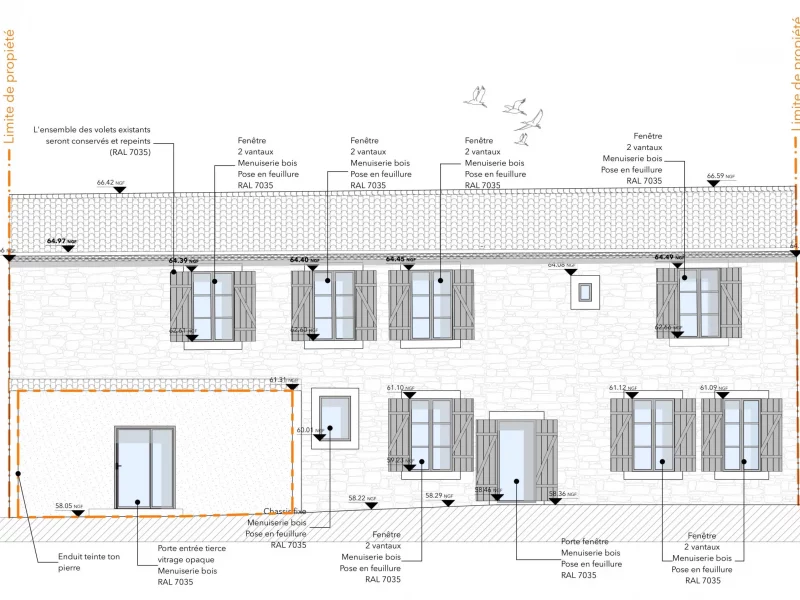 DP4.2 Plan de façade projeté recadré
